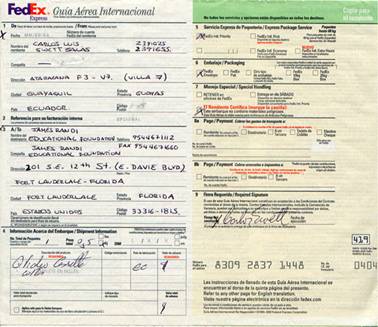 fedex receipt
